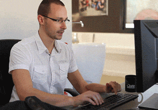 Working at desk