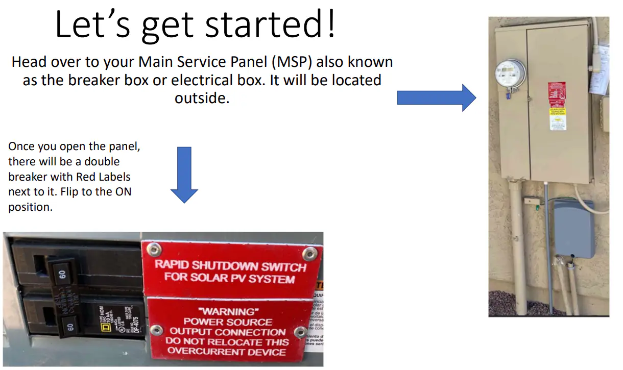 SolarEdge activation steps - Main Service Panel