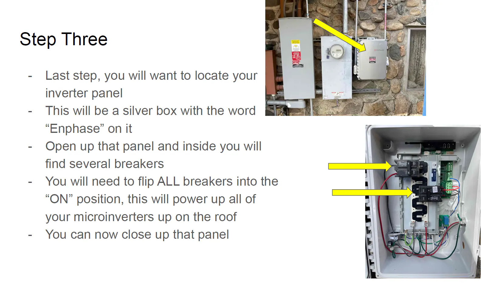 Enphase activation steps - Step Three