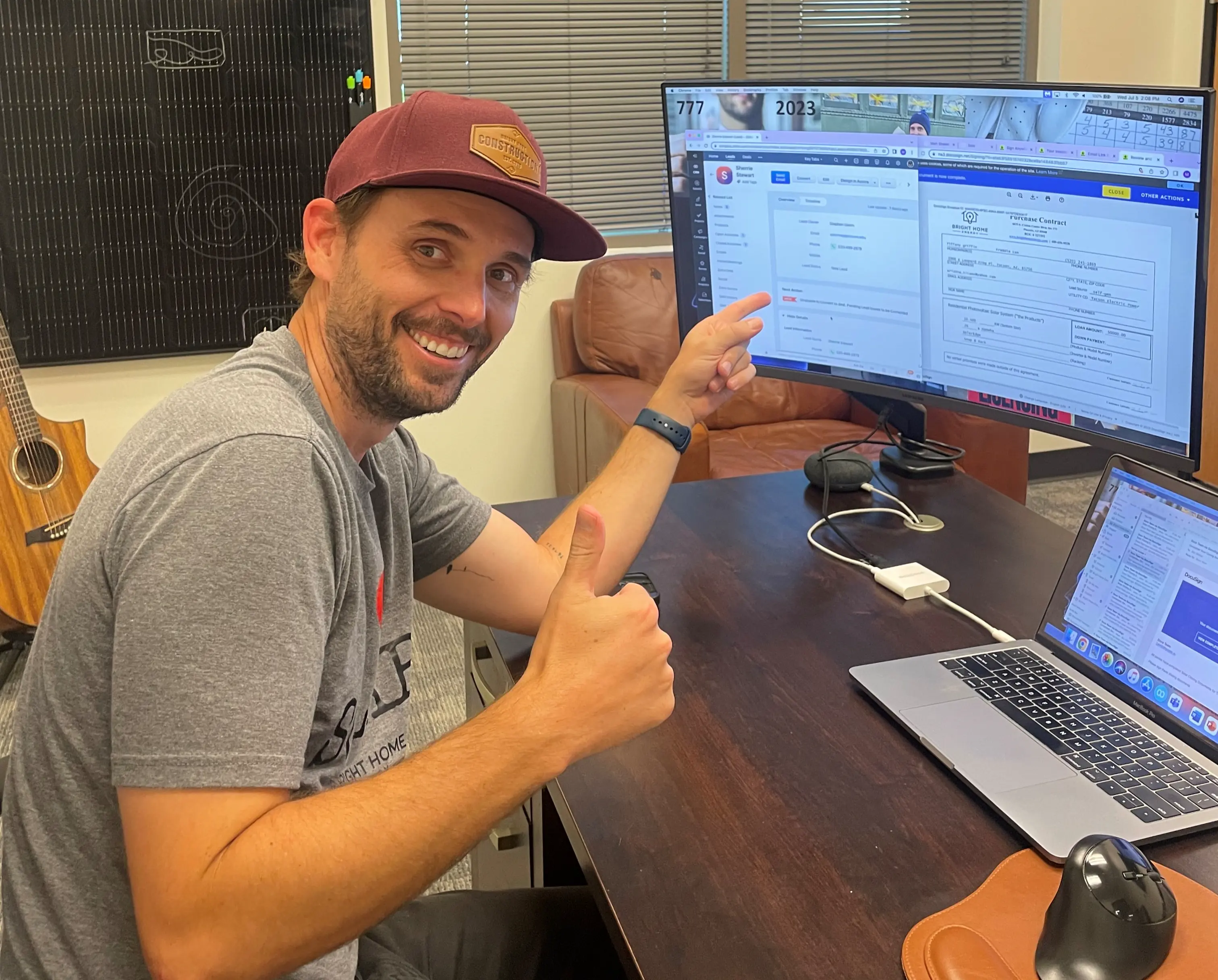 Team member completing deal conversion in CRM
